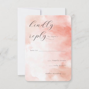 Gentle Peach Watercolor RSVP Card