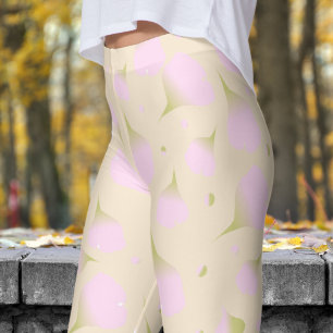 Gentle Pink Floral Pastel Petals Pattern Leggings
