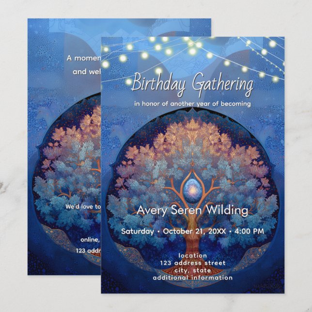 Gentle Radiance | Tree of Life B&B Invitation (Front/Back)