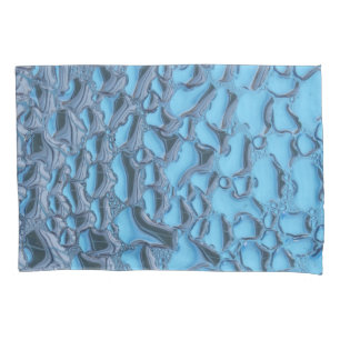 Gentle raindrops on blue glass pillowcase
