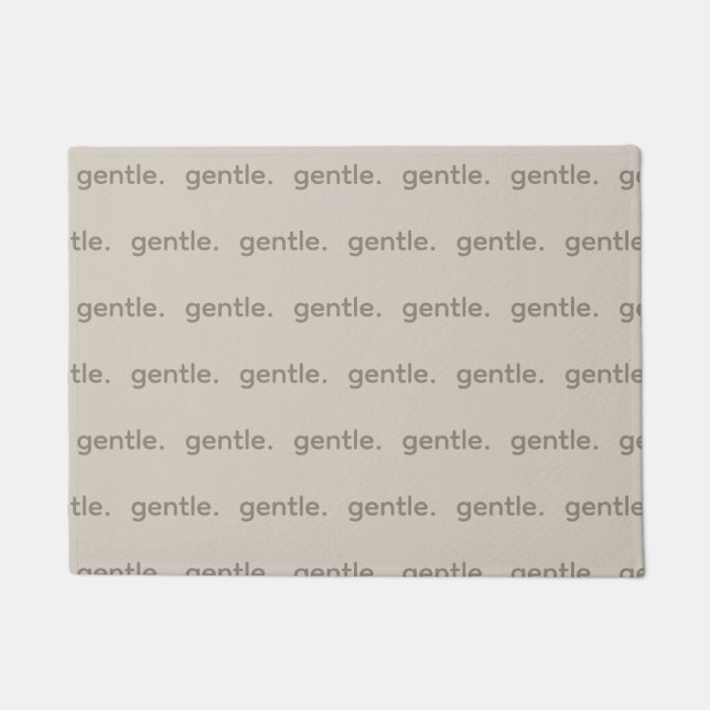 Gentle Repeated Word Pattern Cozy, Calm & Soft  Doormat (Front)