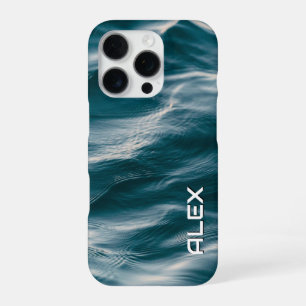 Gentle Ripple Deep Blue Teal Ocean – Water Texture iPhone 16 Pro Case