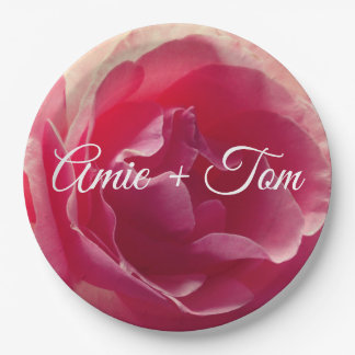 Gentle Rose Flower , Wedding Custom Paper Plates