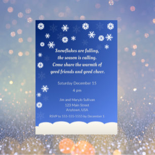 Gentle Snowflake Holiday Party Invitation