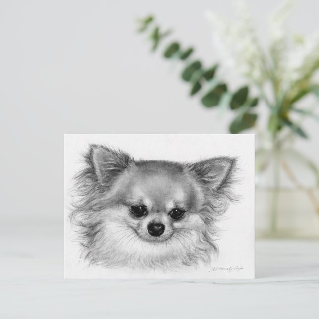 "Gentle Soul" Hand Painted Chihuahua Portrait Postcard (Standing Front)