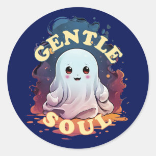 Gentle Soul Kawaii Ghost Classic Round Sticker