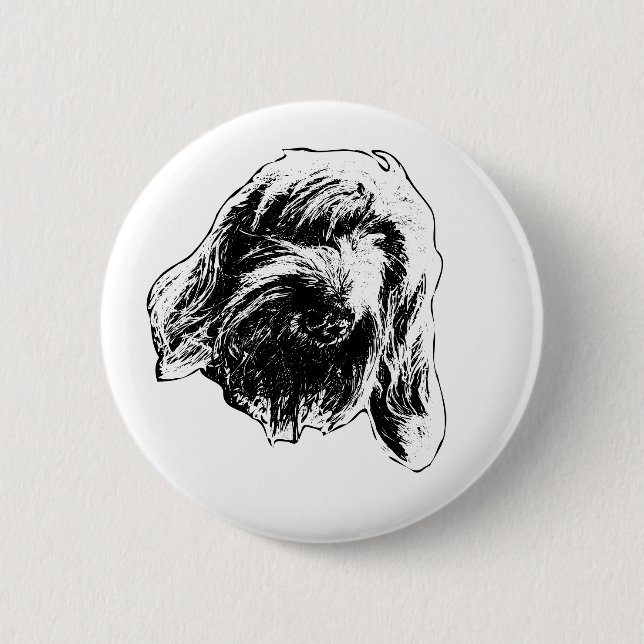 Gentle Spinone Mood 6 Cm Round Badge (Front)