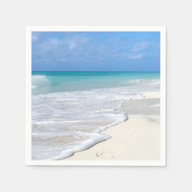 Gentle Surf White Sand Beach Napkin (Front)