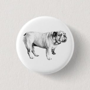 gentle tone pin, bulldog 3 cm round badge