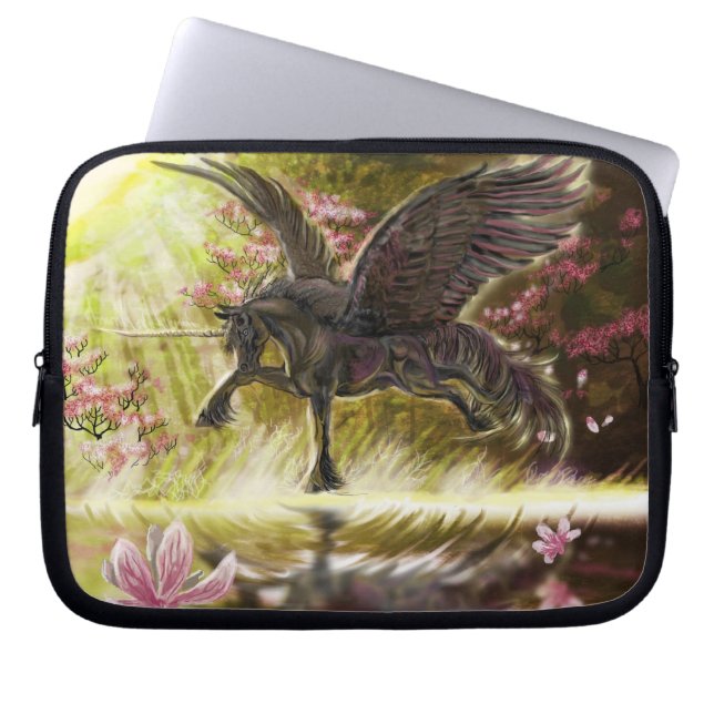 Gentle Touch-winged unicorn~laptop case (Front)
