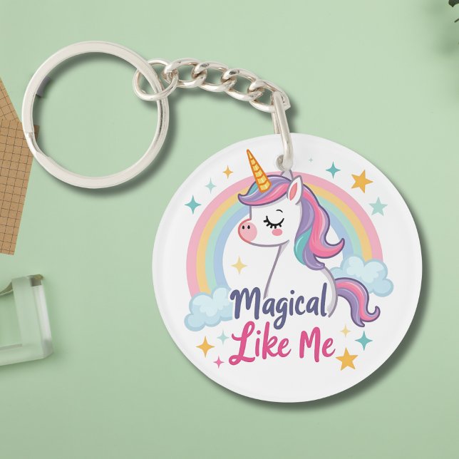 Gentle Unicorn with Rainbow  Key Ring (Creator Uploaded)