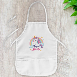 Gentle Unicorn with Rainbow  Kids Apron