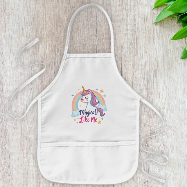Gentle Unicorn with Rainbow  Kids Apron (Creator Uploaded)