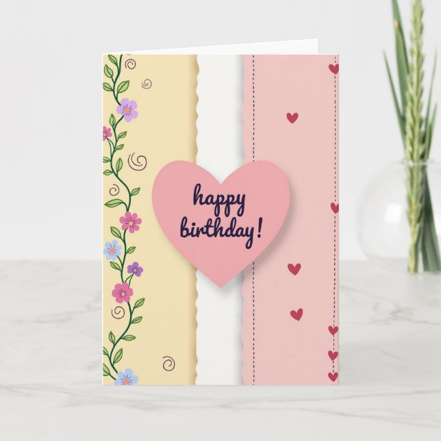 Gentle Vine Birthday Card (Front)