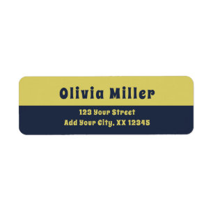 Gentle Warm Yellow - Bold Retro Address Label Return Address Label