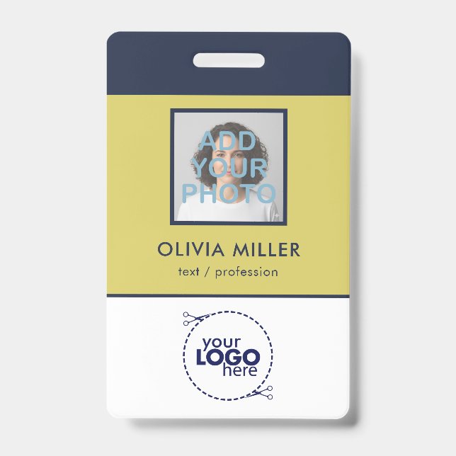 Gentle Warm Yellow - Minimalist ID Badge (Front)