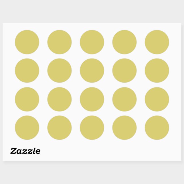 Gentle Warm Yellow Round Sticker (Sheet)