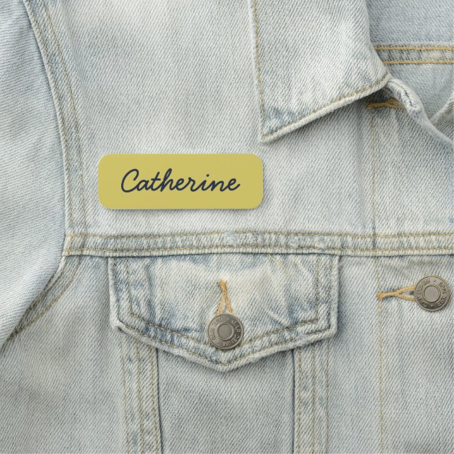 Gentle Warm Yellow Simple Cute Name Tag (In Situ)