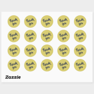 Gentle Warm Yellow Thank You Classic Round Sticker