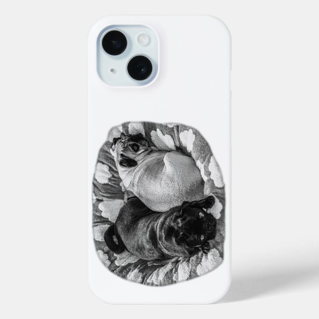 Gentle Watch, Twin Pugs Case-Mate iPhone Case (Back)