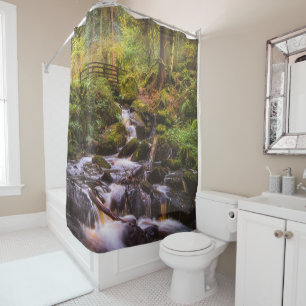 Gentle Waterfall Woodland Brook Shower Curtain
