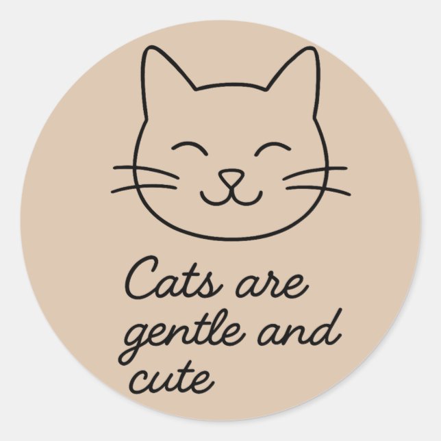 Gentle Whiskers Classic Round Sticker (Front)