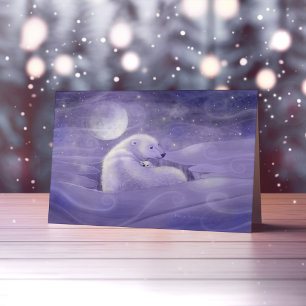 Gentle Winter Polar Bear Holiday Card
