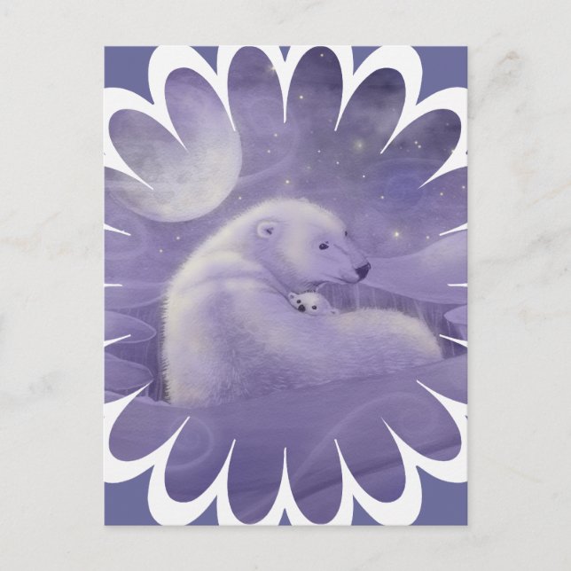Gentle Winter Polar Bears Postcard (Front)