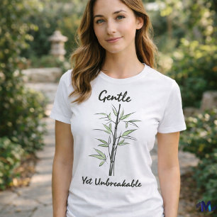 Gentle Yet Unbreakable - Bamboo Strength Line Art  T-Shirt