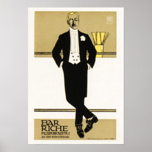 Gentleman BAR RICHE  Sachplakat Hans Rudi Erdt Poster