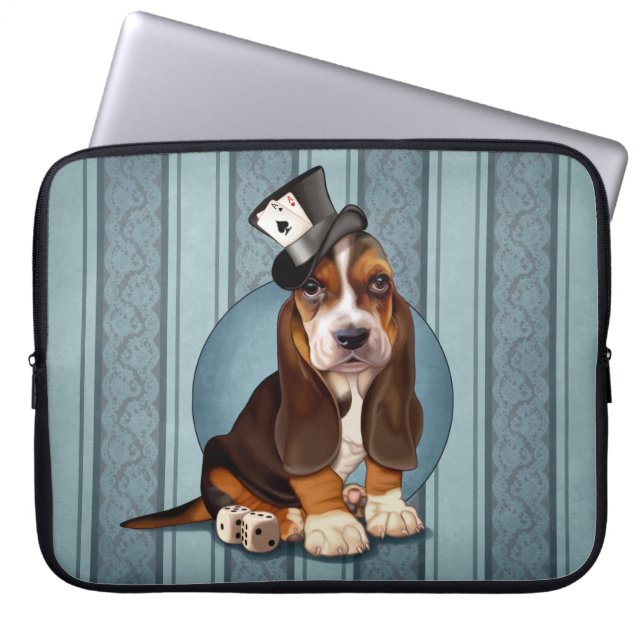 Gentleman Basset Hound Puppy Laptop Sleeve (Front)