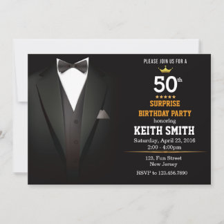 Gentleman Birthday invitation