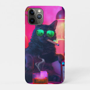 Gentleman Cat Drinking Whiskey   Funny Bar iPhone 11 Pro Case