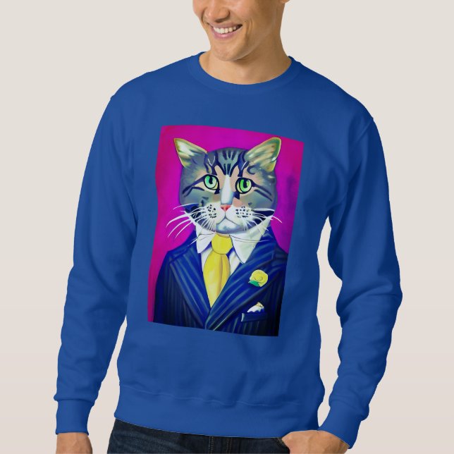 Gentleman Cat in a Suit and Tie Sweatshirt (Front)