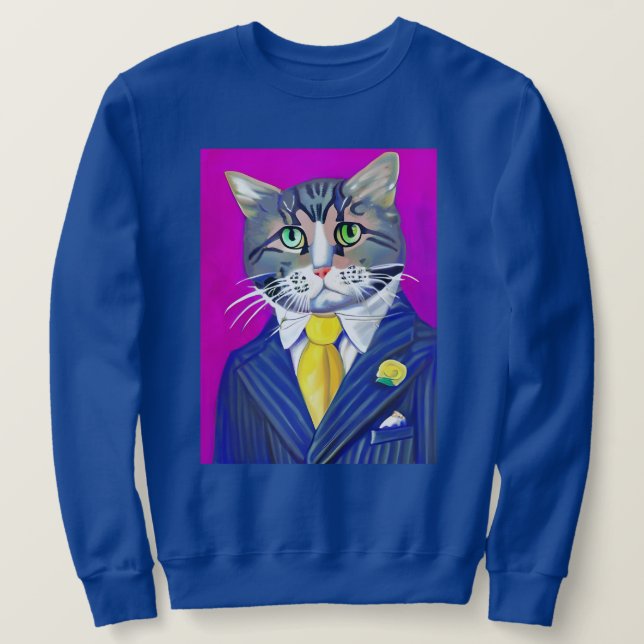 Gentleman Cat in a Suit and Tie Sweatshirt (Design Front)