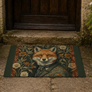 Gentleman Fox in Evening Attire Vintage Woodland Doormat