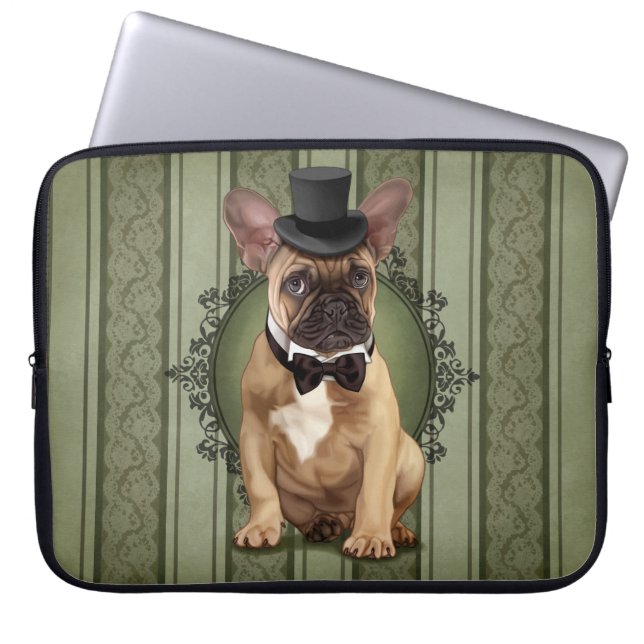 Gentleman French Bulldog Laptop Sleeve (Front)