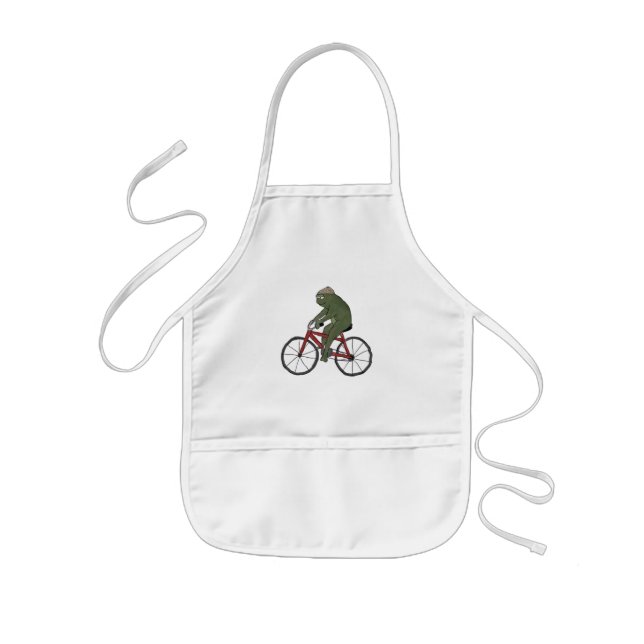 Gentleman Frog on a Bicycle Apron (Front)