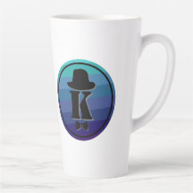 Gentleman hat bow blue ombre name initial monogram
