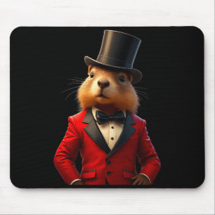 Gentleman Hat Happy Groundhog Day 2025 Groundhog Mouse Pad