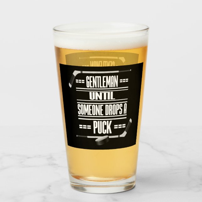 Gentleman Ice Hockey Humour   Glass (Front Filled)