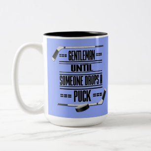 Gentleman Ice Hockey Humour Light Blue Two-Tone Coffee Mug