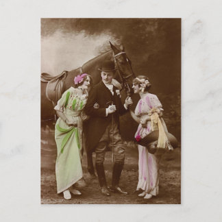 Gentleman, Ladies & Horse Postcard