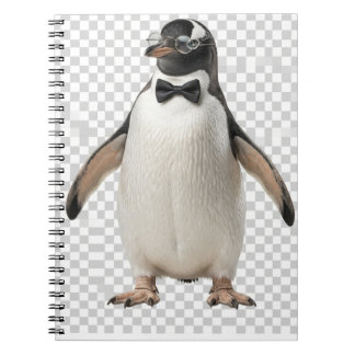 Gentleman Penguin in Bow Tie and Glasses Notebook
