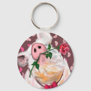 Gentleman Pig - Romantic - Funny Key Ring