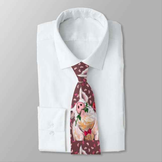 Gentleman Pig - Romantic - Funny Tie (Tied)