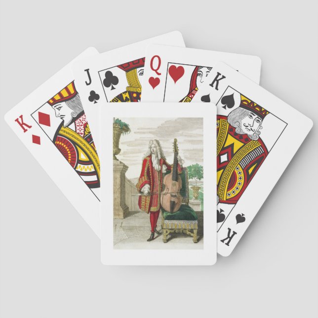 Gentleman playing the cello, published c.1688-90 ( cards (Back)