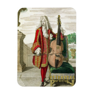 Gentleman playing the cello, published c.1688-90 ( magnet