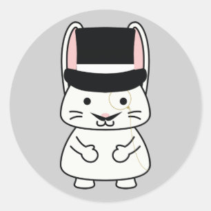 Gentleman Rabbit Classic Round Sticker