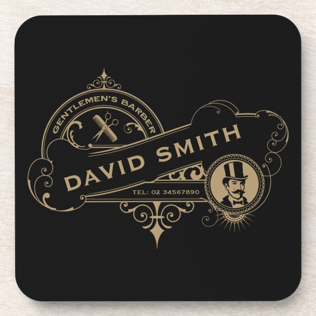 Gentleman’s Victorian Barbershop  Coaster (Front)
